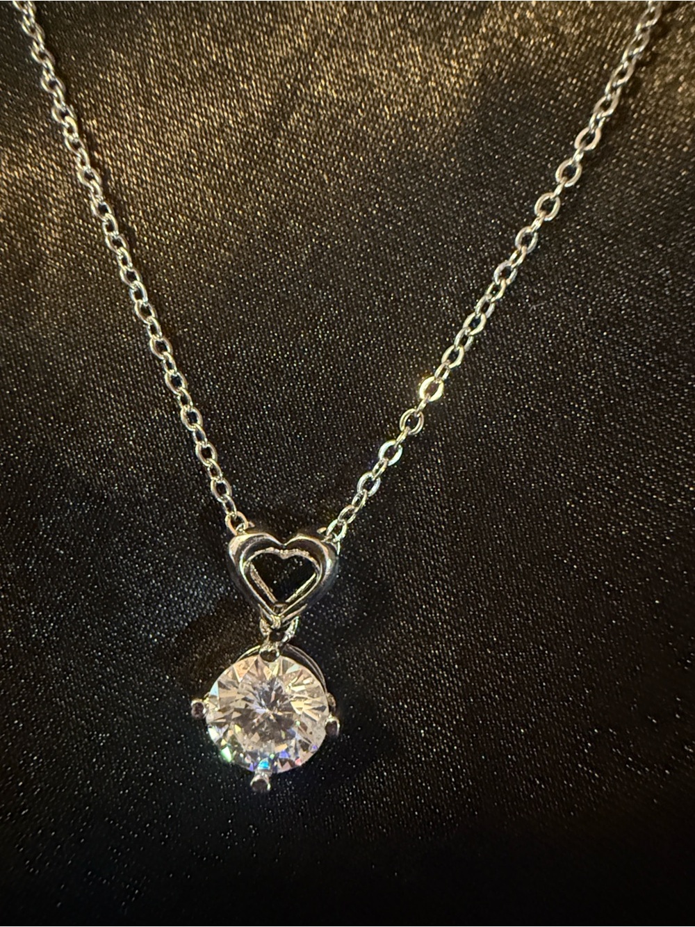 Moissanite Silver Certified Pendant Necklace